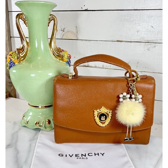 Givenchy Brown Leather Vintage Top Handle Logo Bag - Picture 11 of 11